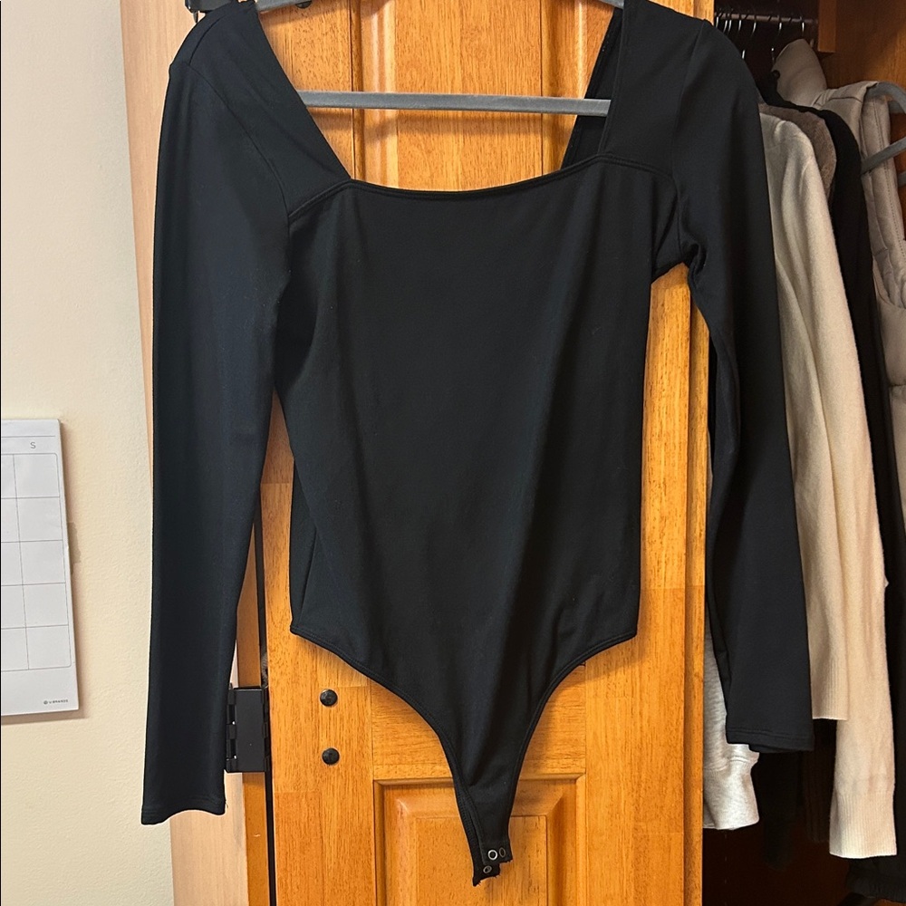 Hollister Black Square Neck Long Sleeve Bodysuit